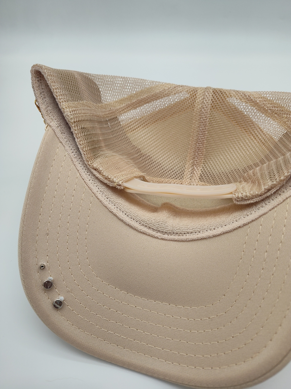 Handmade LV Monogram Heart Custom Trucker Hat Pearl Chain Crystal Beige - Picture 3 of 5